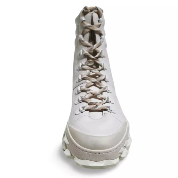 Jimmy Choo Diamond x Hike/F White Leather Hiking Combat Boots (0457)